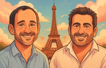 Emi en París Y Gustavo Sáenz en plena campaña